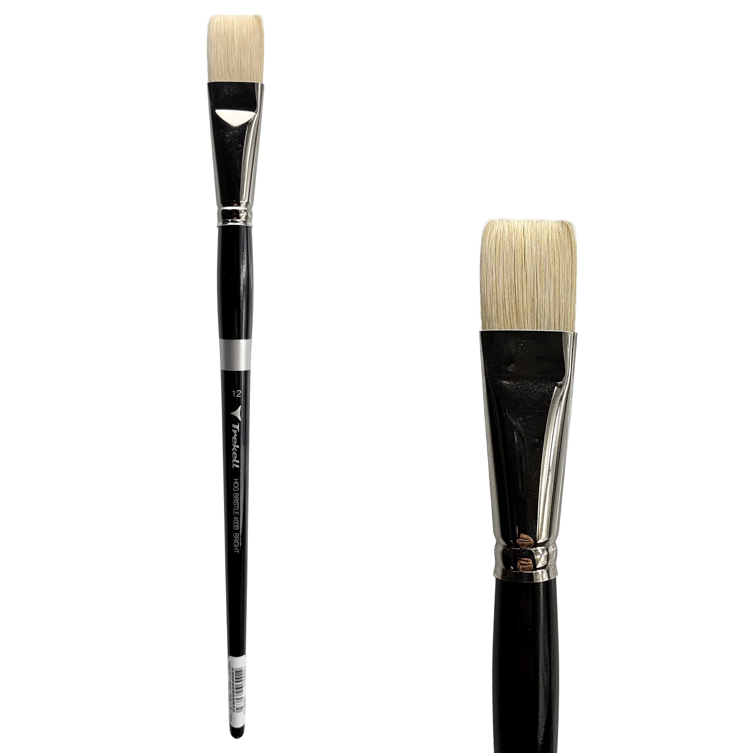 Trekell Hog Bristle Long Handle Artist Brush - Size #12 Bright