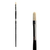 Trekell Hog Bristle Long Handle Artist Brush - Size #2 Filbert