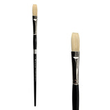 Trekell Hog Bristle Long Handle Artist Brush - Size #8 Long Flat