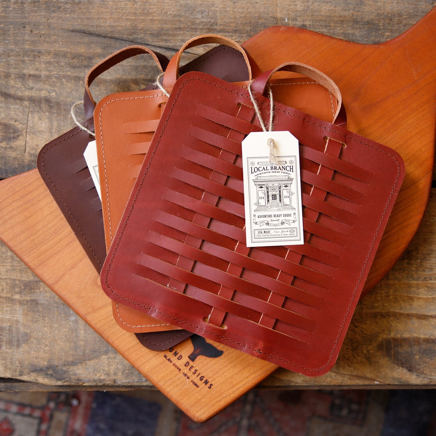 Woven Leather Trivet - USA Made