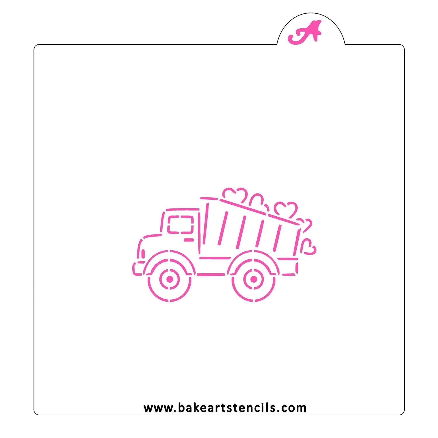 Truck of Hearts PYO Cookie Stencil