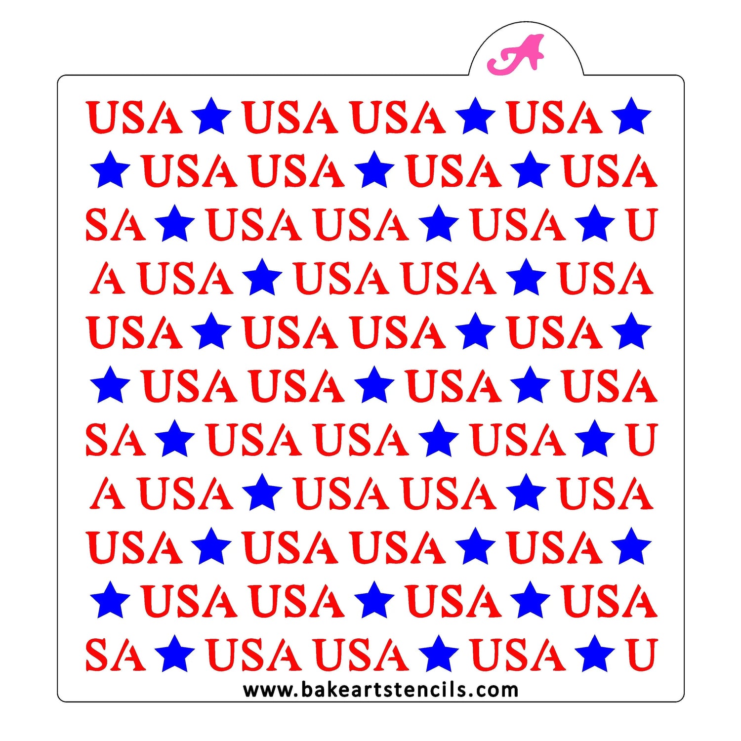 USA Stars Pattern Cookie Stencil