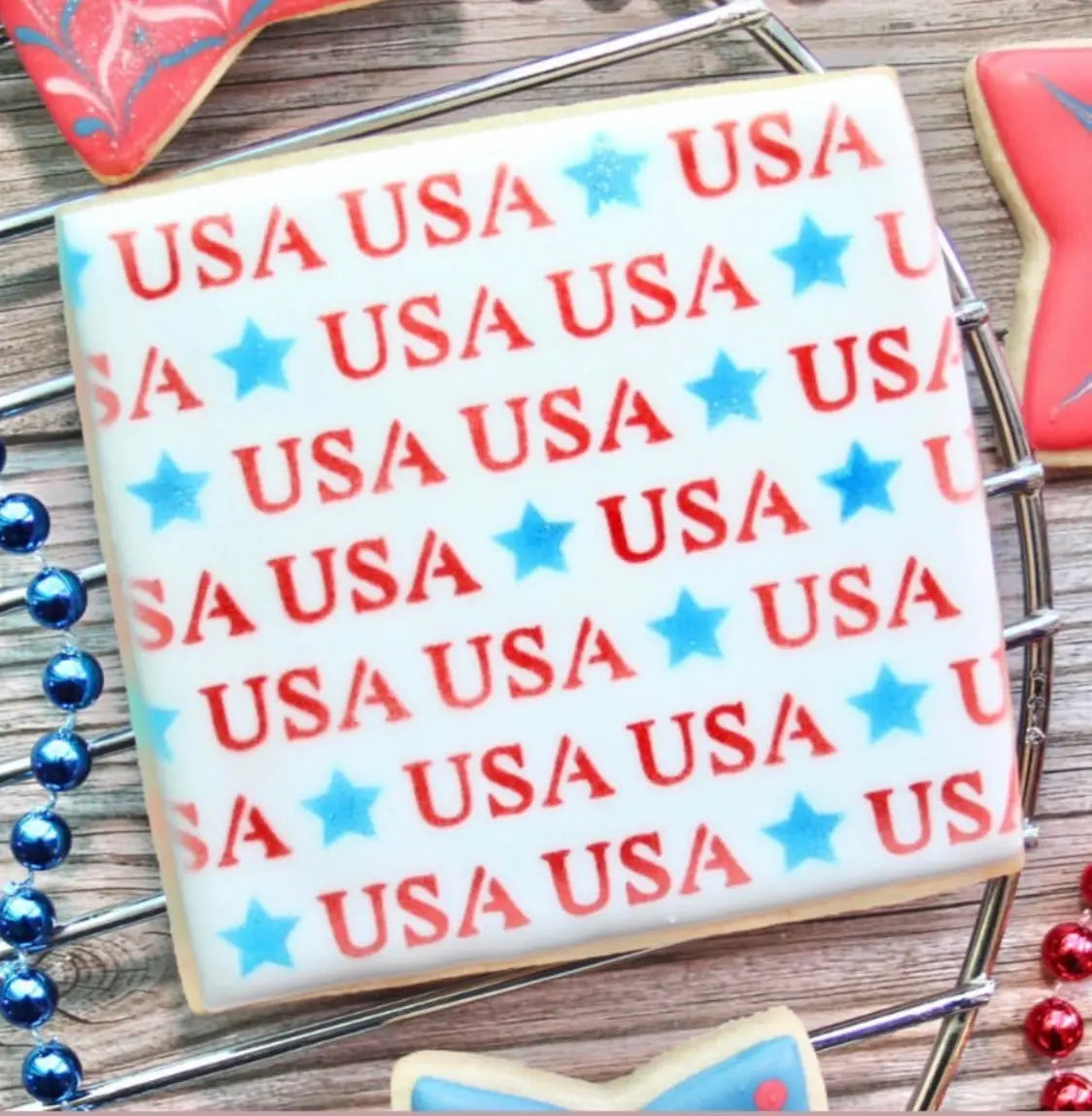 USA Stars Pattern Cookie Stencil