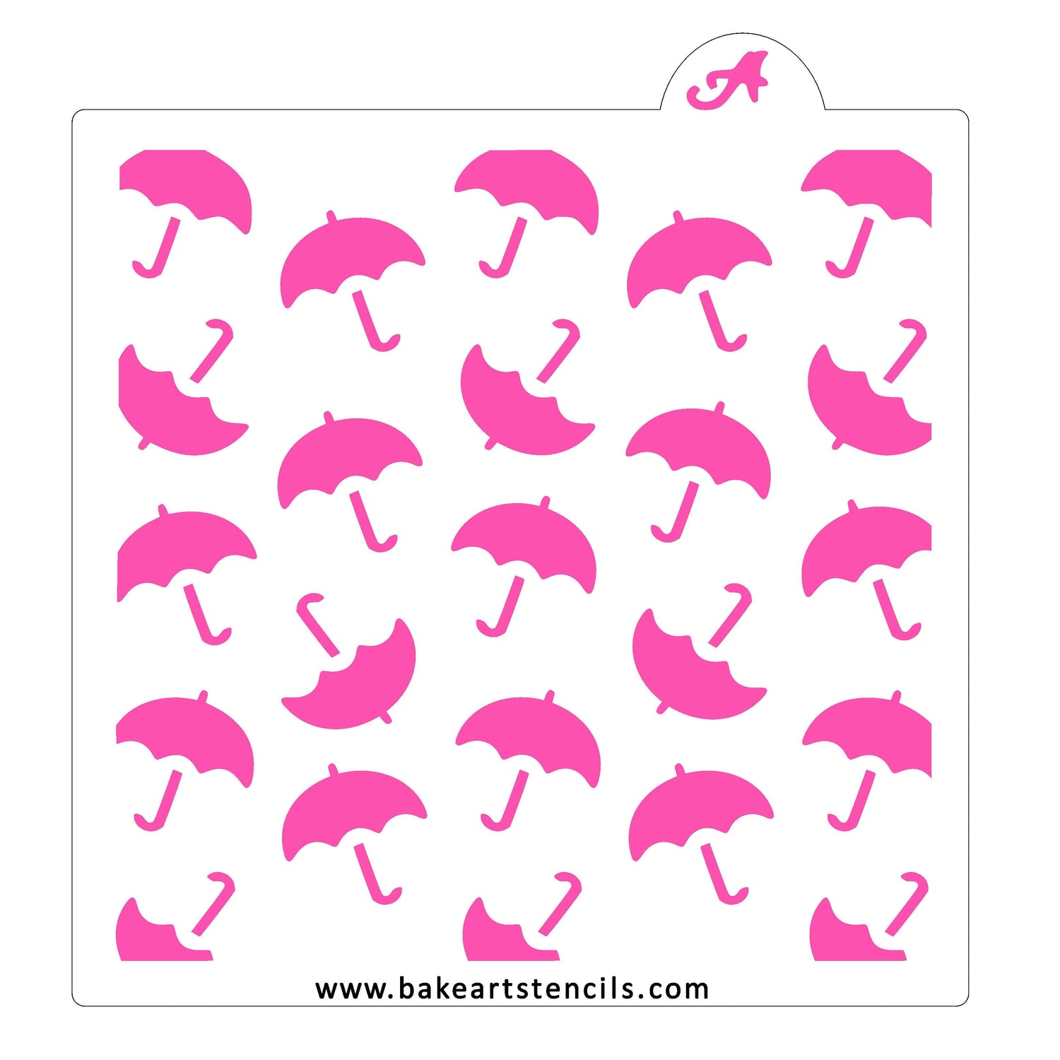 Umbrellas Pattern Cookie Stencil