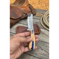 Timberline Damascus Skinner Knife 8" Handmade Wood Handle Damascus Blade by JW SteelCrafts, product image 3