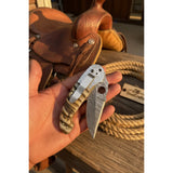 Talonclaw Damascus Folder Knife 7" Handmade Paracord Wrapped Liner Lock by JW SteelCrafts