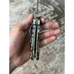 Talonclaw Damascus Folder Knife 7" Handmade Paracord Wrapped Liner Lock by JW SteelCrafts, product image 2