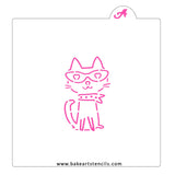 Valentine Cat PYO Cookie Stencil