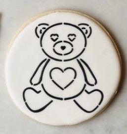 Valentines Bear PYO Cookie Stencil