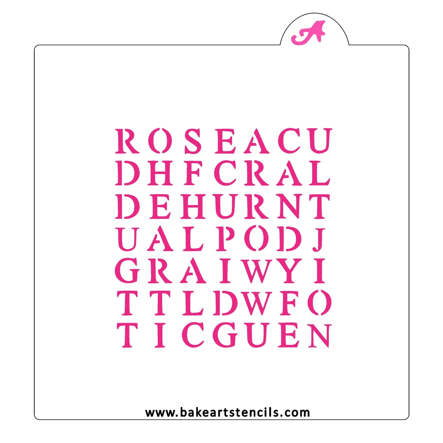 Valentines Word Search Cookie Stencil