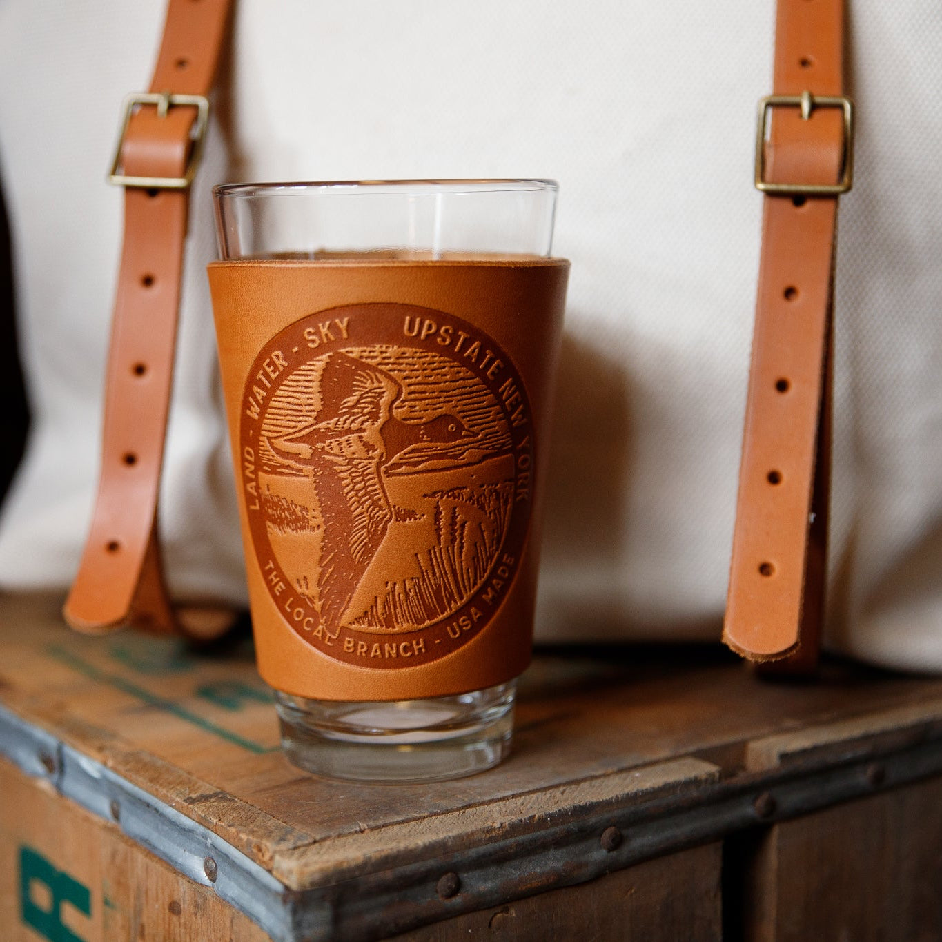 Leather Pint Glass  - USA Made