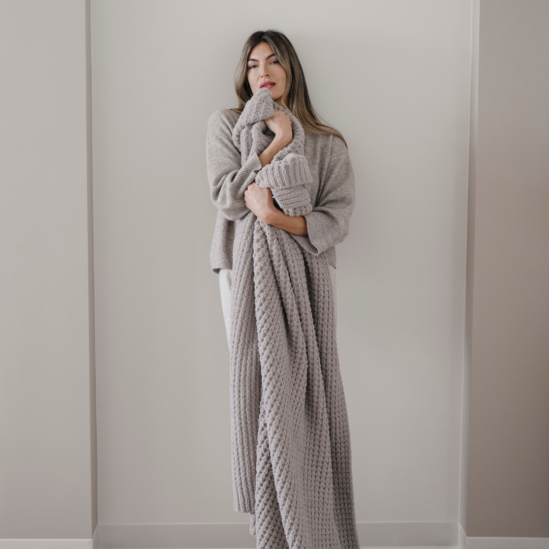Waffle Knit XL Throw Blankets by Saranoni, product image 5
