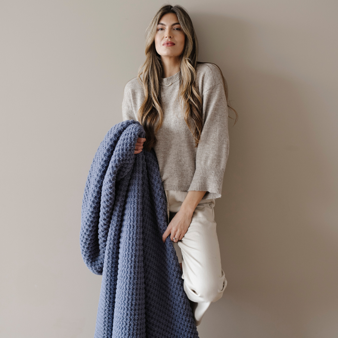 Waffle Knit XL Throw Blankets by Saranoni
