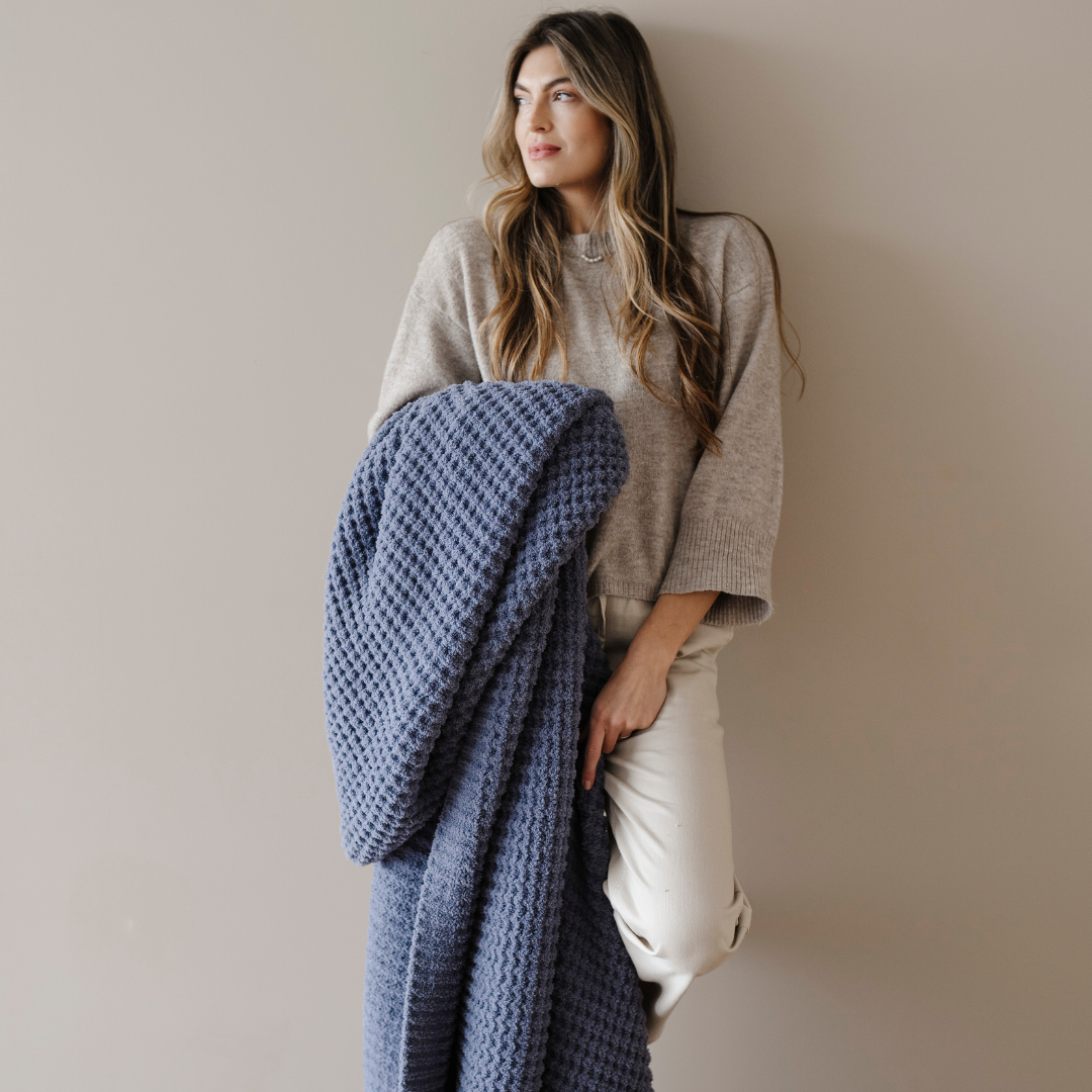 Waffle Knit XL Throw Blankets by Saranoni, product image 3