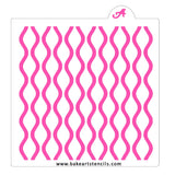 Wavy Reverse Pattern Stencil