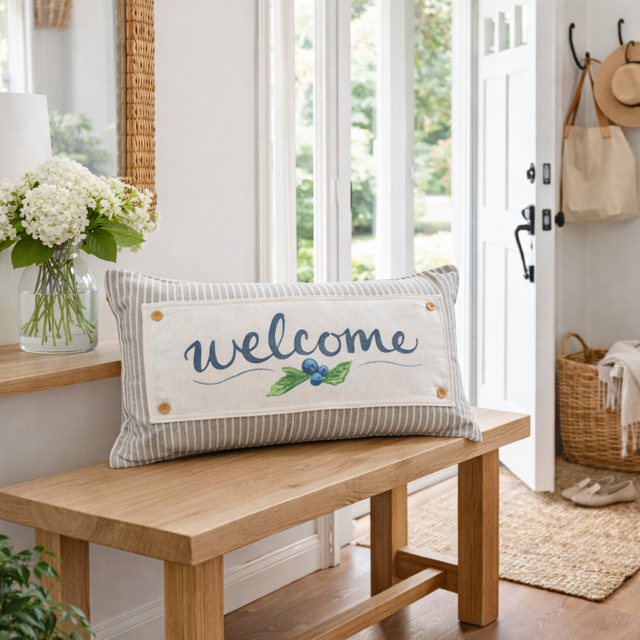 PANEL ONLY: RECTANGLE Entry, Garden, Between Holidays, House Warming, Host, Mother's Day Neutral; NEW WELCOME