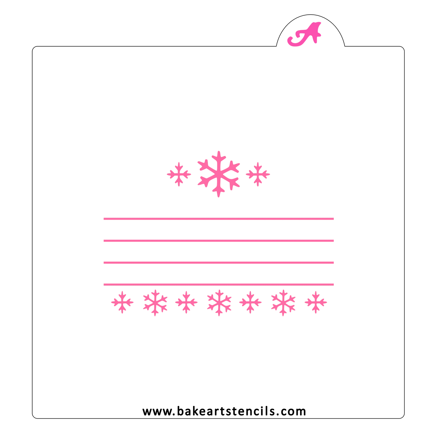 Winter Note Cookie Stencil