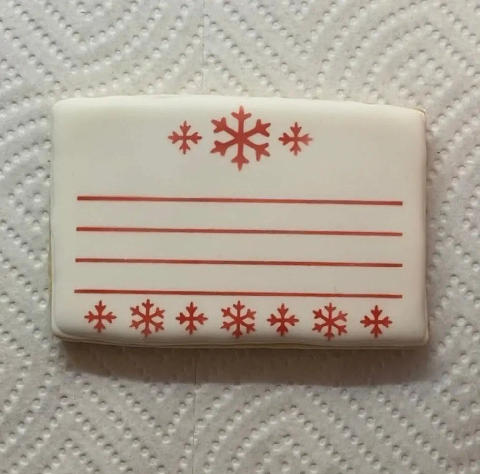 Winter Note Cookie Stencil