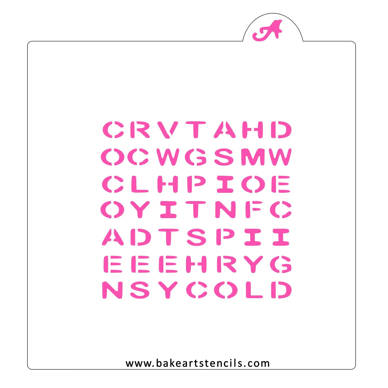 Winter Word Search Cookie Stencil