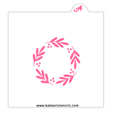 Winter Berries Border Cookie Stencil