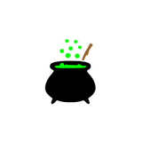 Witch Cauldron Cookie Stencil