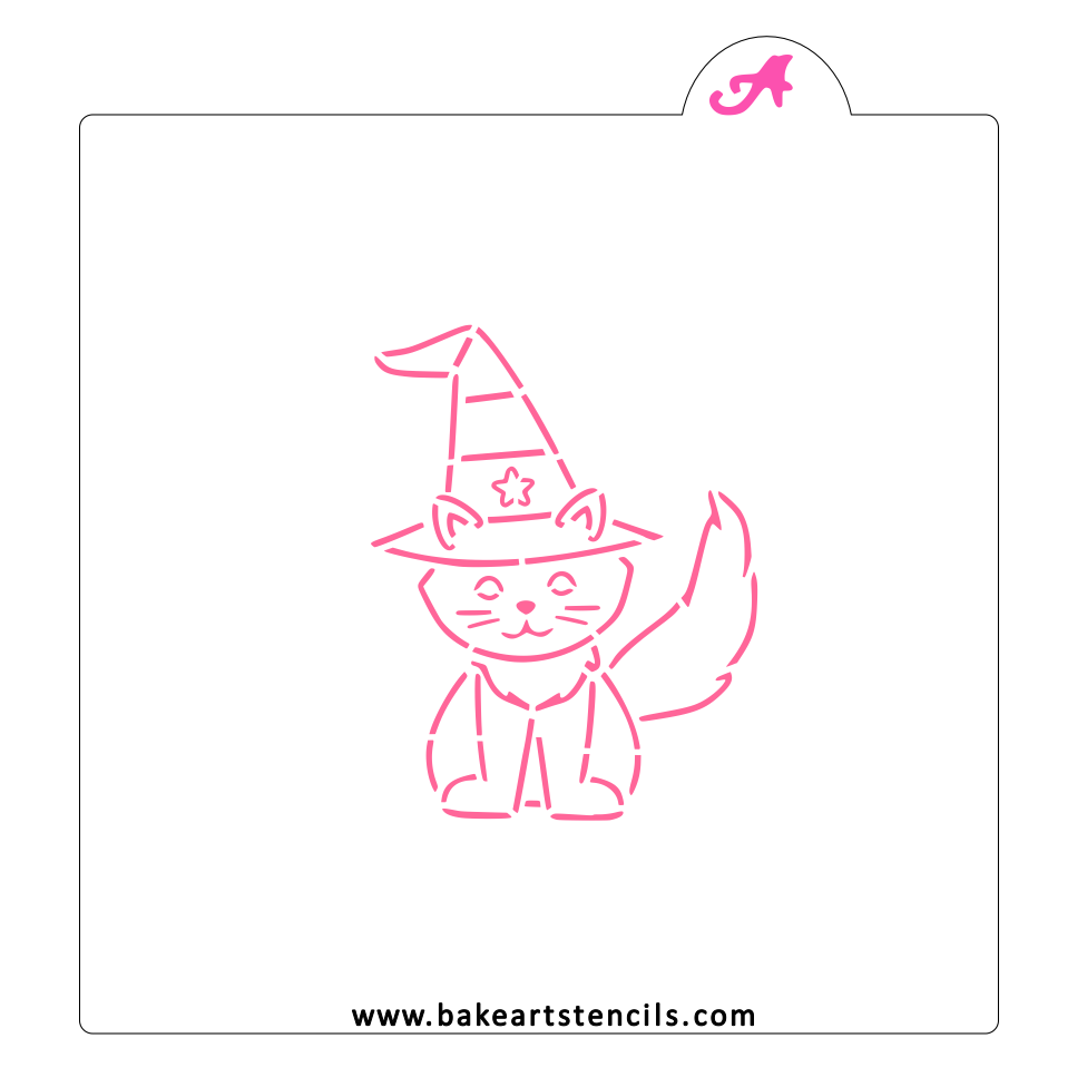Witch Cat PYO Cookie Stencil