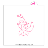 Witch Cat PYO Cookie Stencil