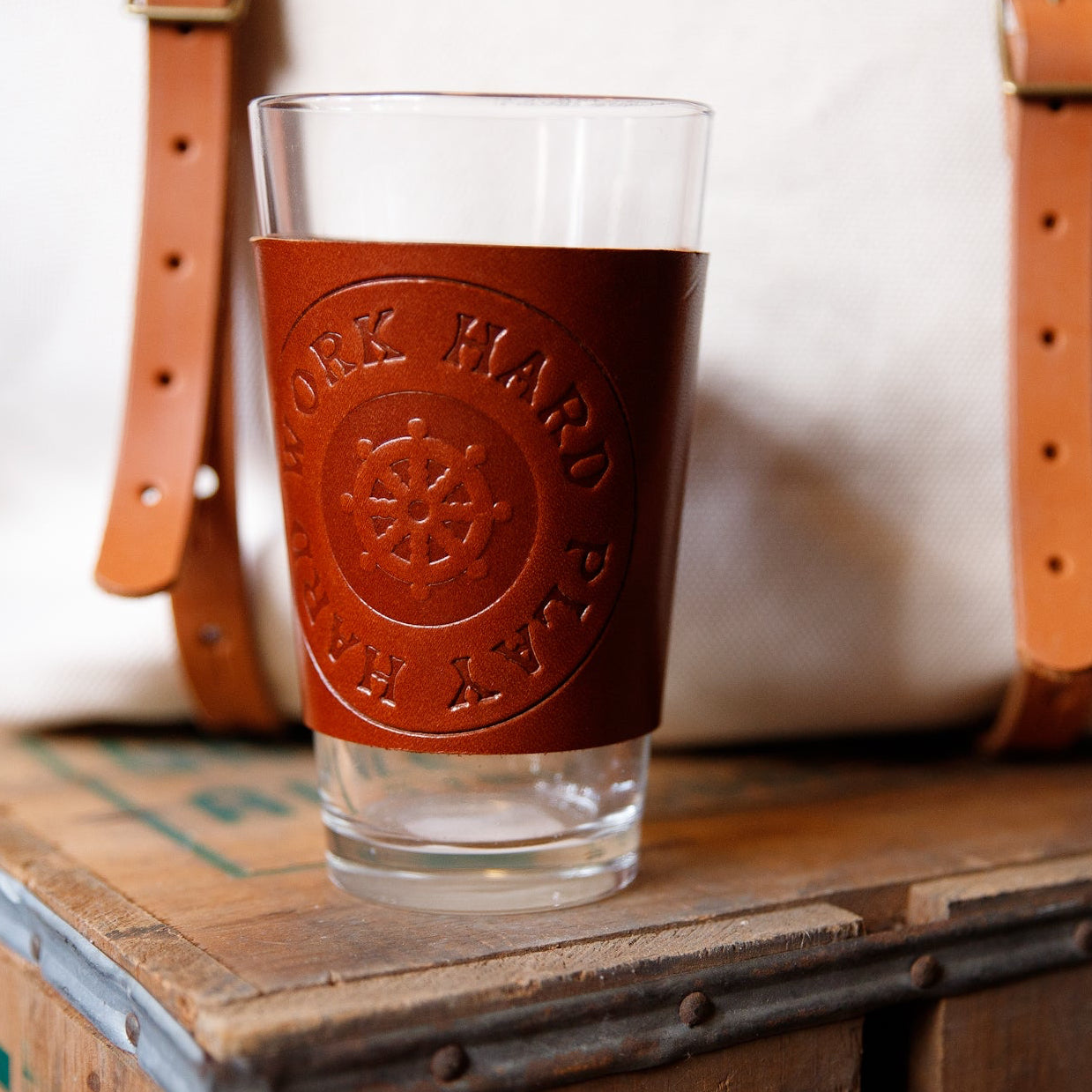 Leather Pint Glass  - USA Made