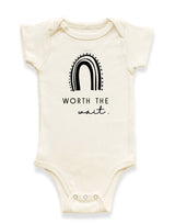 Worth The Wait Rainbow Organic Baby Bodysuit by Tenth & Pine