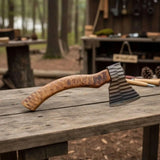 Damascus Sloyd Carving Axe with Hand Textured Head
