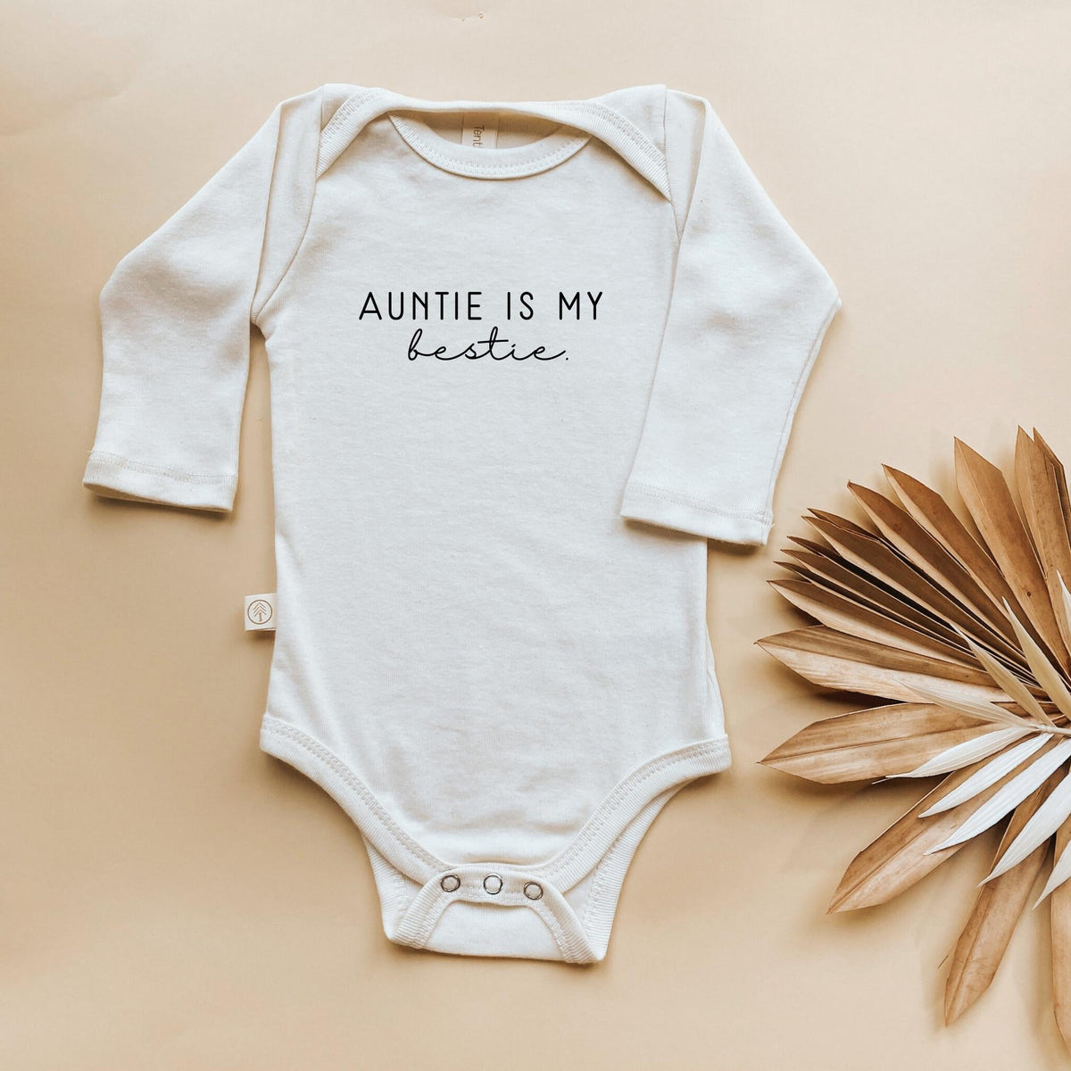Auntie is My Bestie Organic Bodysuit Long Sleeve by Tenth & Pine, product image 5
