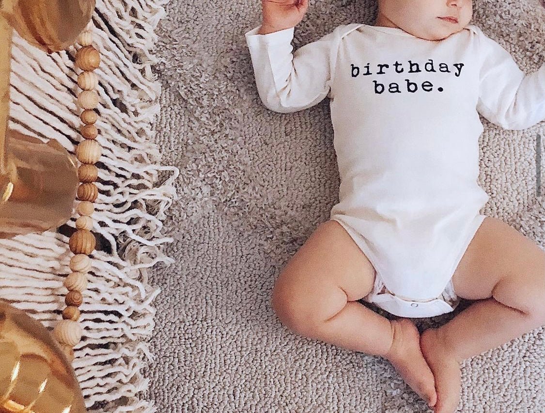 Birthday Babe Organic Bodysuit Long Sleeve by Tenth & Pine, product image 4