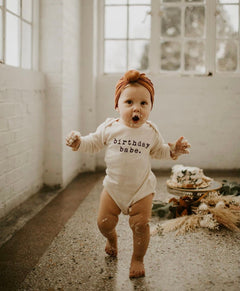 Birthday Babe Organic Bodysuit Long Sleeve by Tenth & Pine, product image 2