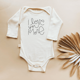 I Love You More - Long Sleeve Organic Baby Bodysuit by Tenth & Pine