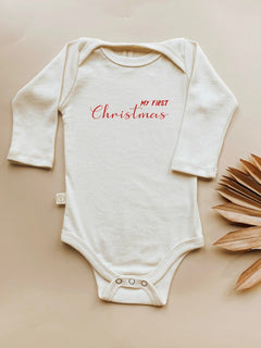 My First Christmas Organic Baby Bodysuit Long Sleeve by Tenth & Pine, product image 4
