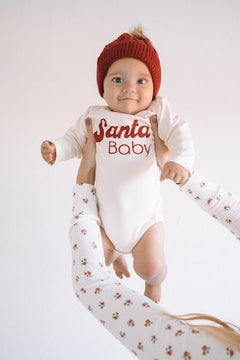 Santa Baby Organic Baby Bodysuit Long Sleeve by Tenth & Pine