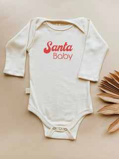 Santa Baby Organic Baby Bodysuit Long Sleeve by Tenth & Pine, product image 5