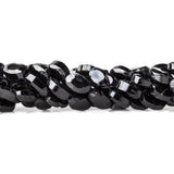 Black Spinel Faceted Oval Beads, 14.5 inch