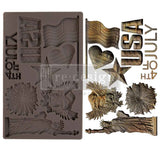 Decor Moulds® - Happy 4th - 1 pc, 5"x8"x8mm