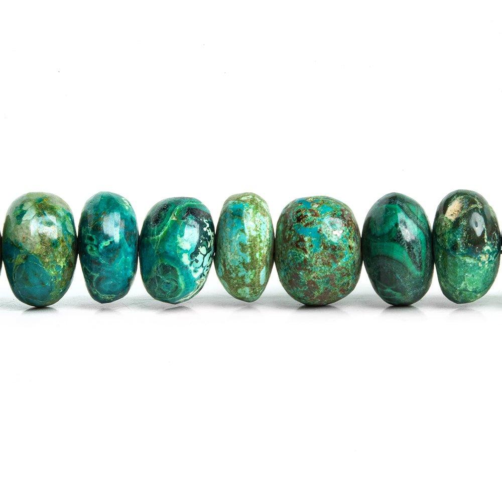 10-11mm Chrysocolla Plain Rondelle Beads 16 inch 62 pieces
