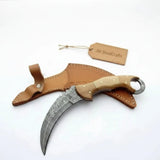 Custom Handmade Damascus Steel  Full Tang Karambit Knife
