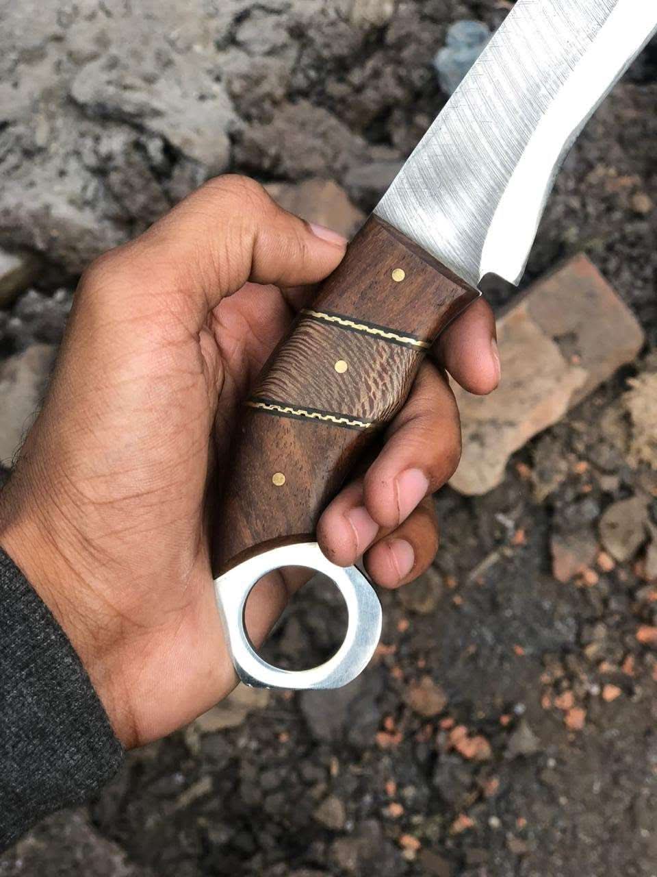 Custom Handmade Stainless Steel hunting knife  leather sheath BM-0096