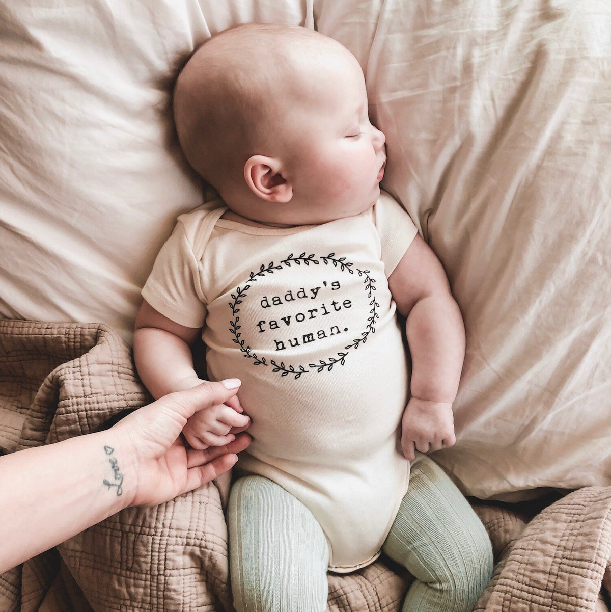 Daddy's Favorite Human Organic Baby Bodysuit by Tenth & Pine, product image 10