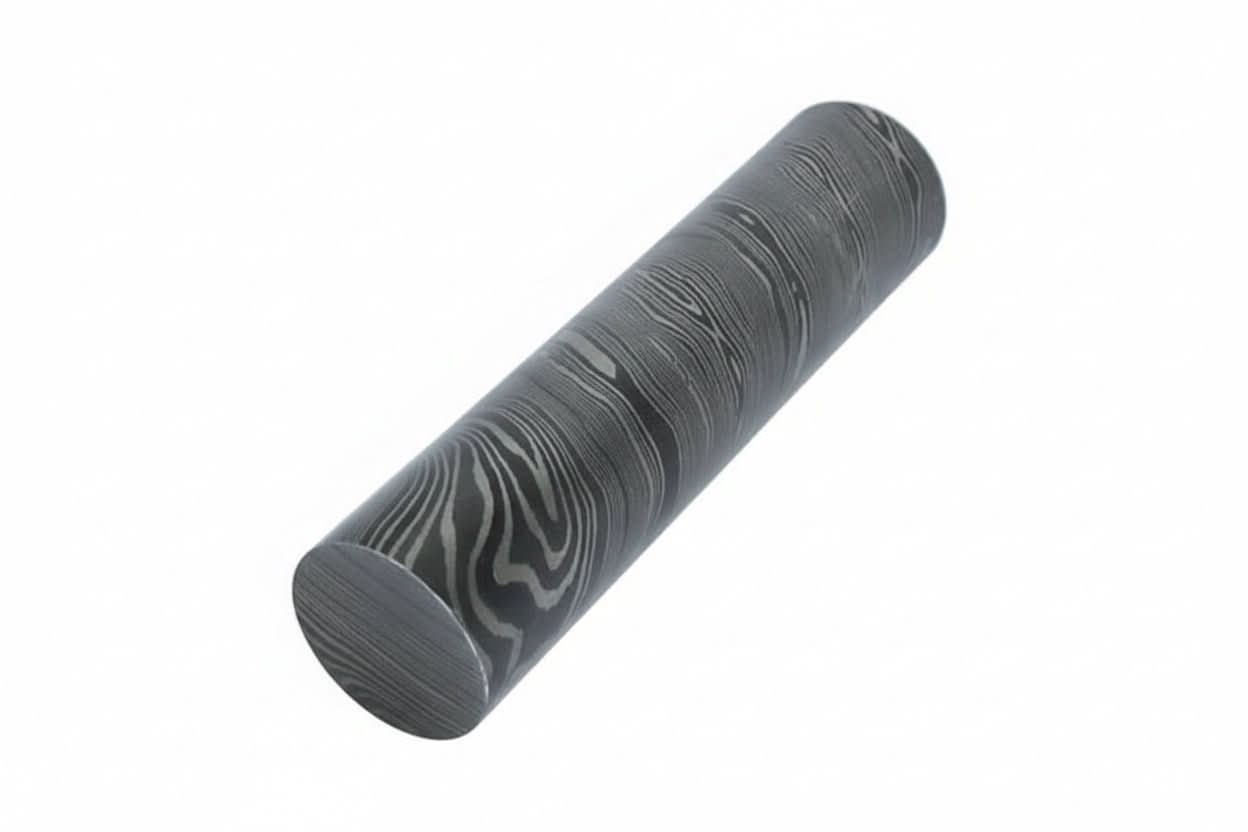 Twisted Damascus Steel Round Billet in Pre Etched Five Inch Bar