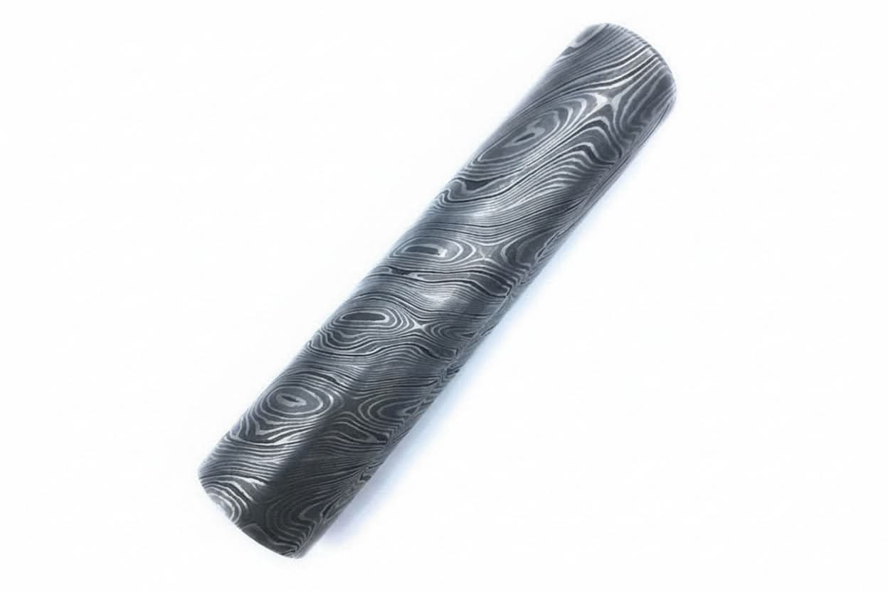 Custom Handmade Damascus Steel Round Bar Rod 5.5 Inch 32 mm Diameter