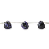 Dark Charoite Beads Top Drilled Faceted 8mm Heart Beads,