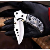 Marble Resin Folding Pocket Knife with Drop Point Blade