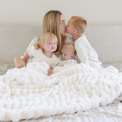 Double Ruched Faux Fur Throw Blankets by Saranoni, product image 5