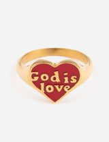 Enamel God is Love Ring