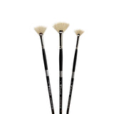 Trekell Hog Bristle Long Handle Artist Brush - Complete Set - Fan